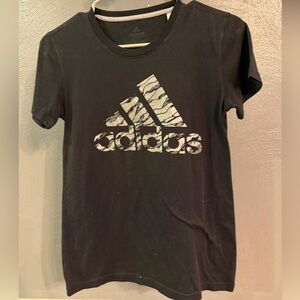 Adidas Black Tee with Patterned Logo